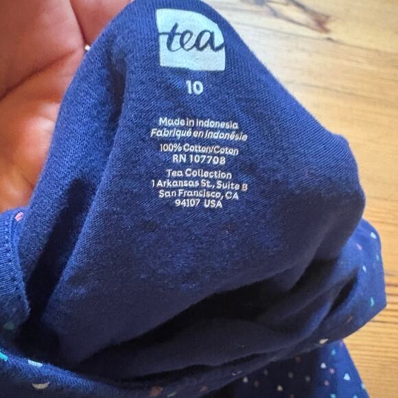 Tea blue colorful triangle geometric sleeveless girls dress SIZE 10 - Picture 4 of 5